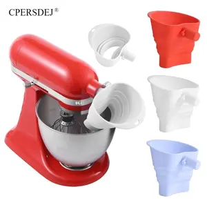 CPERSDEJ Mess-Free Flour Funnel for Kitchen Aid Mixer Food-Grade Silicone Funnel Stand Mixer Attachment for 4.5–5 Qt Tilt-Head Models Dishwasher Safe White Suitable for blizzard kitchenaid