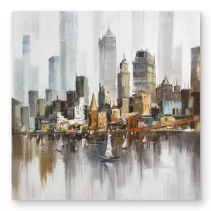 212 MAIN Urban Landscape Metal Print Wall Art - 32x32 in. Aluminium Decoration, Artistic Nature Landscape Print for Adventure-Themed Modern Home Room Spaces
