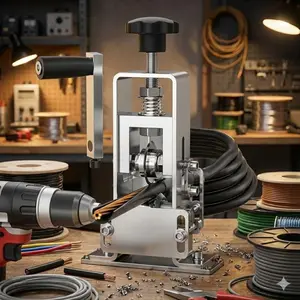 Dual-Action Stripping Tool Kit: Electric & Manual Cable Stripper with Adjustable Heads for Precision, Industrial-Grade Safety Grip, Home & Auto Wire Repair, Multi-Size Copper Recycling, Anti-Cut Handheld Stripping Device