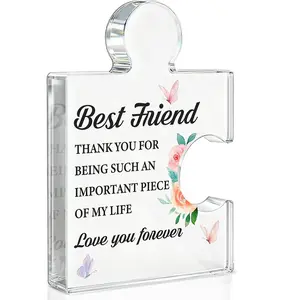 Friendship Gifts for Women, Thank You Gifts for Best Friends Bestie Sister Christmas Thanksgiving Birthday, Best Friend Acrylic Plaque Sign Office Home Decor - Acrylic Puzzle Plaque