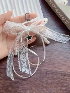 Y2K Cute Lace Butterfly Keychain, Fashionable DIY Bag Accessory, Multifunctional Star Ballet Ribbon, Perfect Gift for Couples and Friends