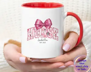 Personalized Christmas for Nurses Mugs, Custom Xmas New Nurse Appreciation cup, thank you, gift idea for future nicu, from secret friend, Icu Educator