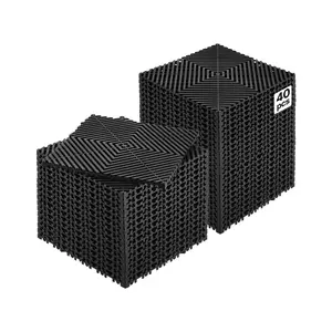 VEVOR Interlocking Drainage Mat, 12x 12 Modular Interlocking Cushion, 40 Pcs Splicing Drainage Mats, Non-Slip Black PP Drainage Floor Tile and Shower Mat, for Garage, Garden, Kitchen Outdoor