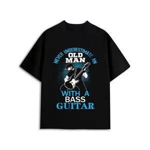 Old Man Bass Guitar Tee Mens women's black 2026 t-shirts Lightweight, perfect for casual wear, ideal for outdoor activities Cool shirts, Funny shirts, t shirt Daily and weekend wear Comfortable outdoor activity clothing