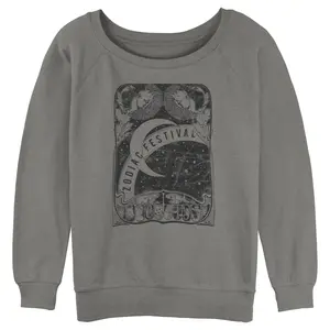 Junior's Women Lost Gods Zodiac Festival Card Sweatshirt