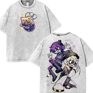 Mens Oversized Seamless Short-Sleeve Murder Drones N & Uzi Graphic T-Shirt, Casual Cotton Comic TV Show Streetwear Top BSE