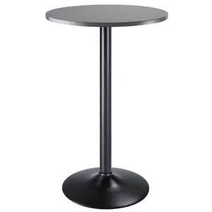 212 MAIN Tarah Bar Height Pub Table, Black & Slate Gray Composite Wood, Contemporary, Indoor-Outdoor Furniture, Lightweight Outdoor Dining Table, 39.75 in, 23.6x23.6 in Dimensions, Lightweight Outdoor Table