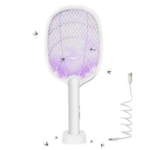 3400V Electric Fly Swatter Racket , 1200mAh Smart BugZapper, Powerful Mosquitoes Trap Lamp & FlyKiller with 3-Layer Safety Mesh for Home,Bedroom, Kitchen, Patio tiktokshopspringglowup,summervibes