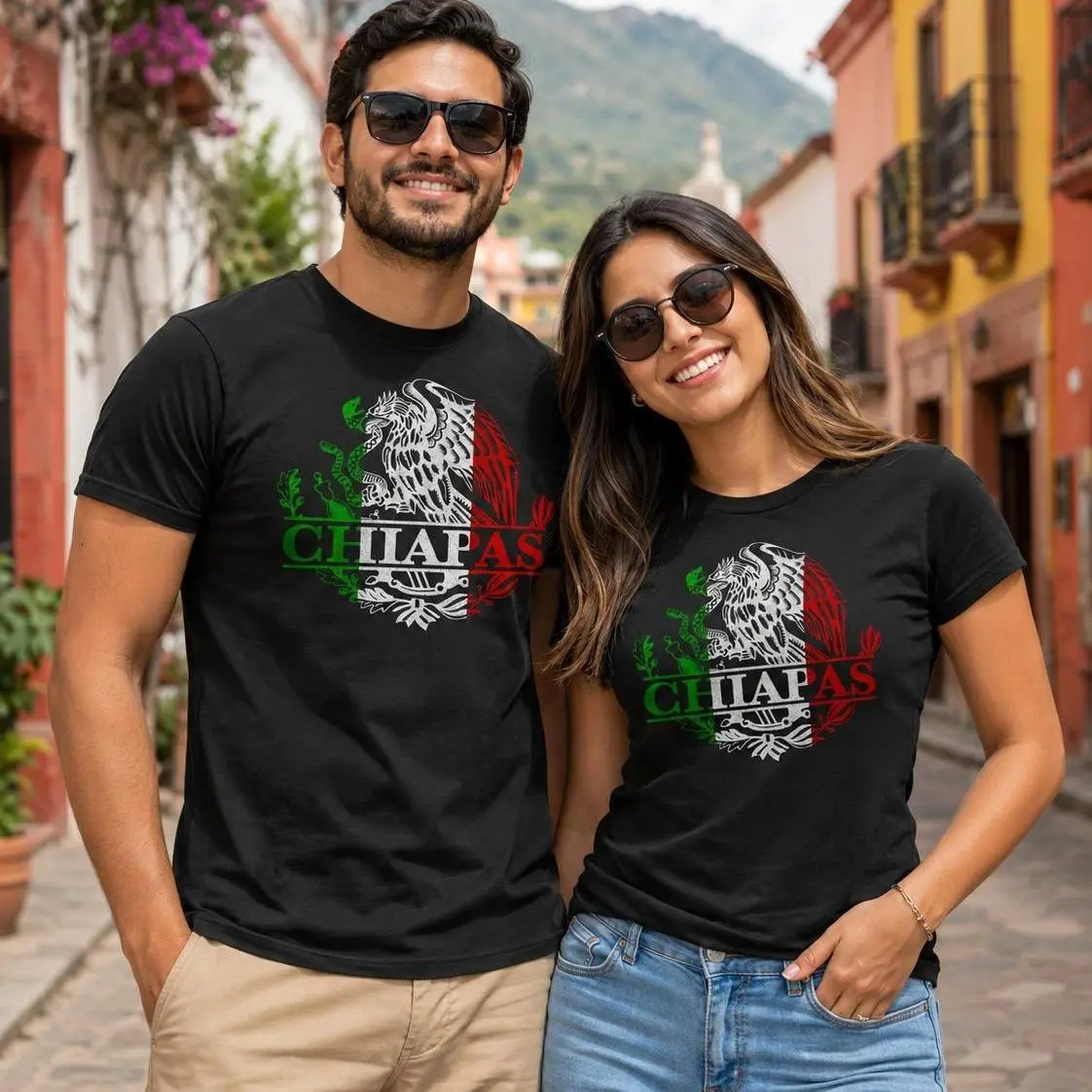 Chiapas Mexican Flag Eagle T-Shirt, Mexico Pride Graphic Tee, Playera de Orgullo Chiapaneco