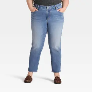 Women's Mid-Rise 80's Slim Straight Ankle Jeans - Universal Thread Light Wash 24