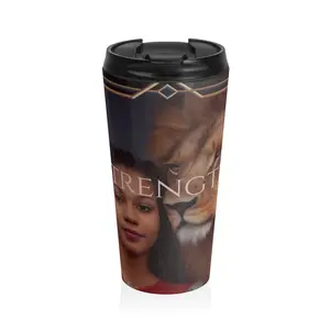 Empowering Stainless Steel Travel Mug - Strength Theme, Perfect for Gifts, Inspirational Drinkware, Motivational Mug, On-the-Go Coffee Cup,