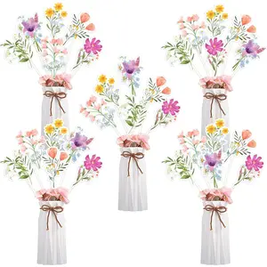 24pcs Wildflower Party Centerpieces  Baby Shower  Bridal Shower Decorations  Floral Table Centerpiece