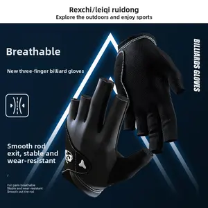 Billiards gloves Thin breathable pressurized non-slip snooker games Men's and women's billiard sports half-finger gloves