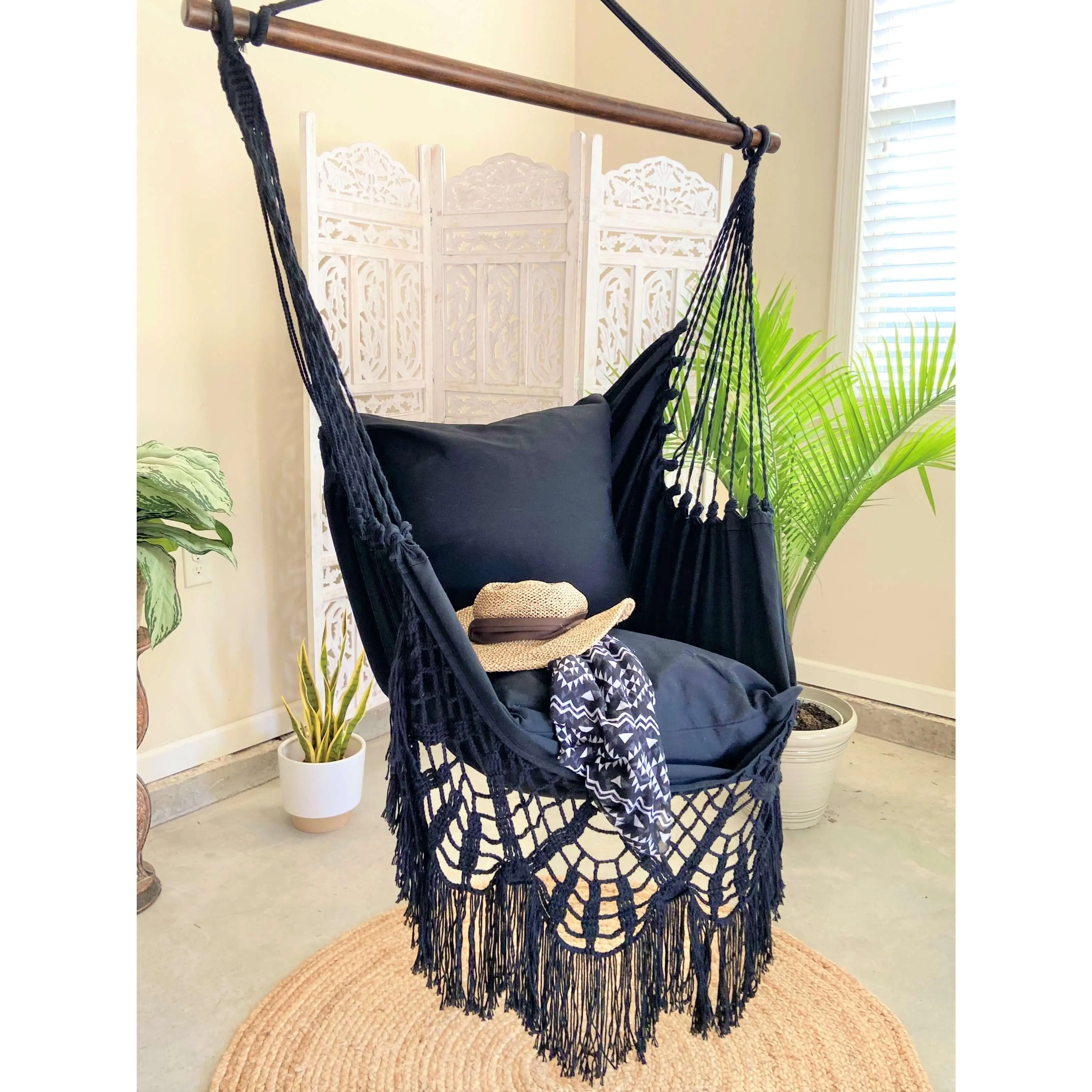 Black Boho Black Hammock Chair | NINA