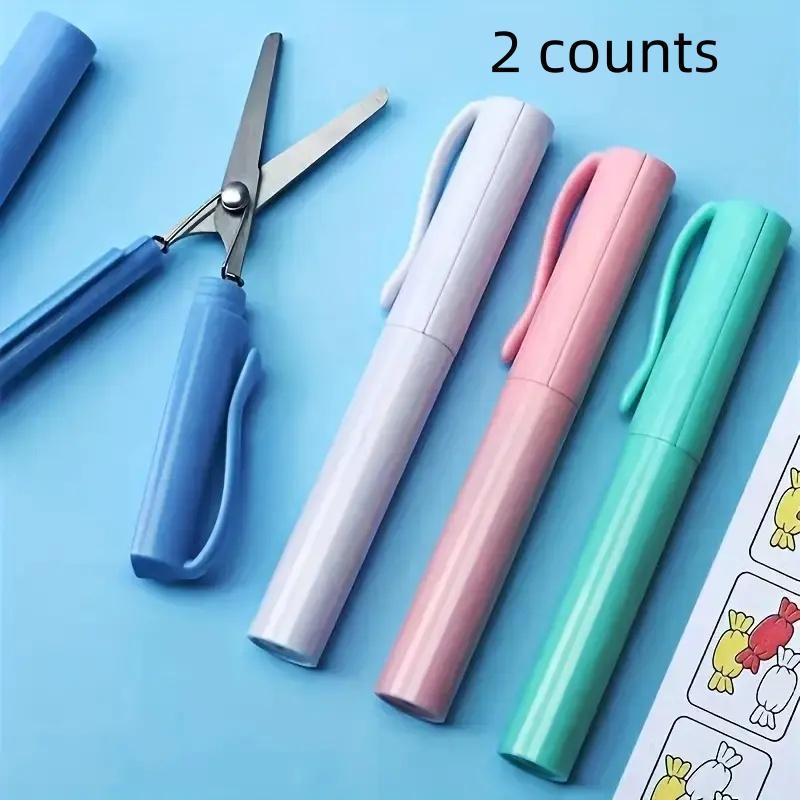 Random Color Portable Scissors, 2 Counts Hard Plastic Mini Scissors ...