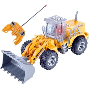 Remote Control Functional Construction Excavator Bulldozer Vehicle Truck with Lights, 1:30 Scale RC Truck Car for Kids, for Beach Trips, Parties, Holidays, Birthdays, and Christmas