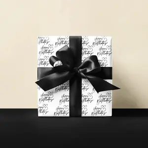 Chic Black and White Birthday Wrapping Paper - Fine Art Paper from Germany