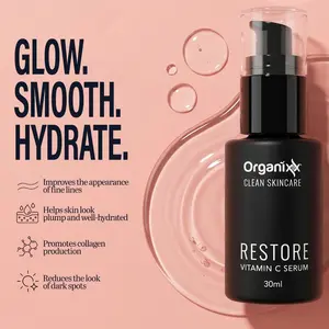 ORGANIXX Restore Vitamin C Serum with Hyaluronic Acid & Organic Vitamin E for Brighter & Smoother Skin 30ml