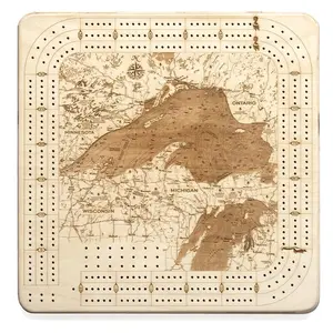 Lake Superior Topographic Cribbage Board