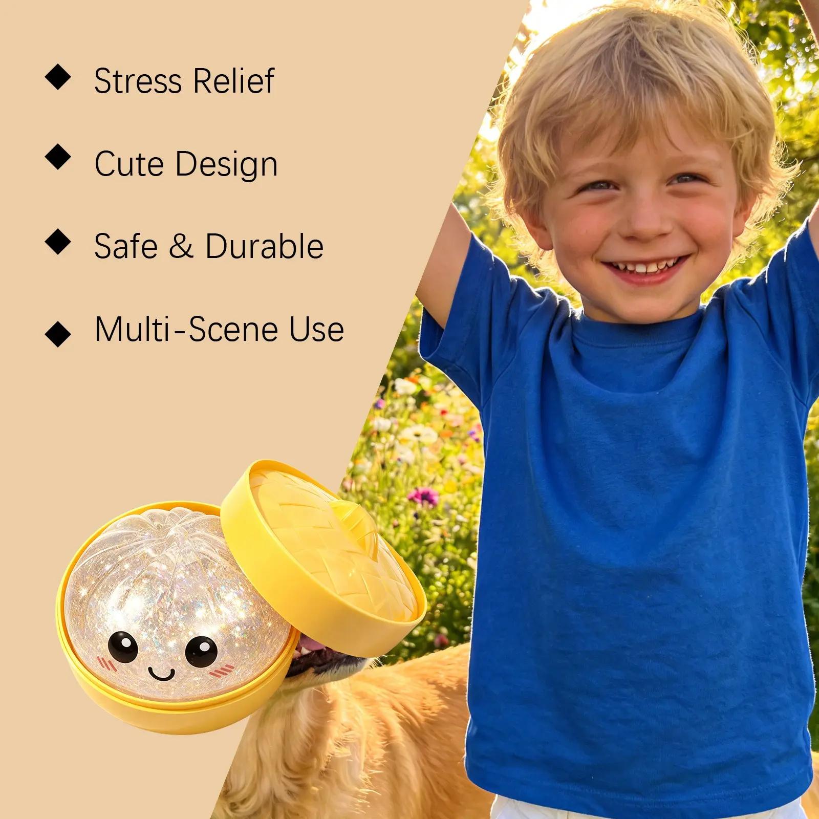 Giant Glitter Dumpling Squishy - Mega Rainbow Soft Squeeze Toy, Cute Anxiety Relief Fidget with Steamer Box, Decompression Dough for Adults & Kids Giant Glitter Dumpling Squishy - Mega Rainbow Soft Squeeze Toy, Cute Anxiety Relief Fidget with Steamer Box, Decompression Dough for Adults & Kids