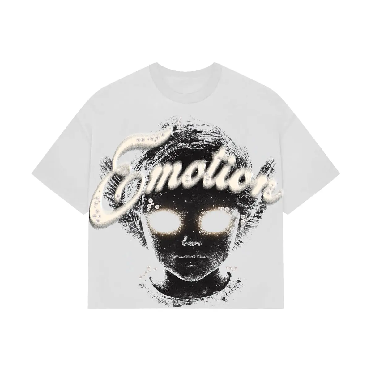 MIXED EMOTION PEARL CROPPED TEE