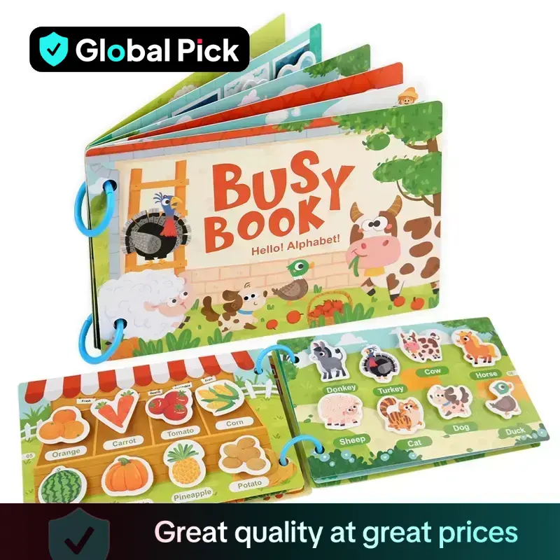 Farm/animal/dinosaur/transportation Theme Busy Book, 1 Count Early Education Learning Toy, Educational Toys for Boys Toys for Girls Fun Kids Toys, Art