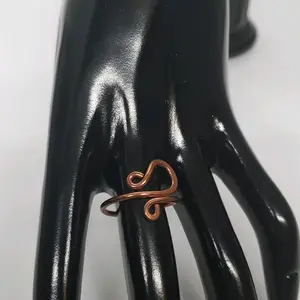 adjustable ring, copper ring, hammered ring, wire ring, coper wire wrapped ring
