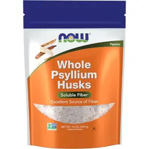 NOW Foods Supplements, Whole Psyllium Husks, Non-GMO Project Verified, Soluble Fiber, 16-Ounce