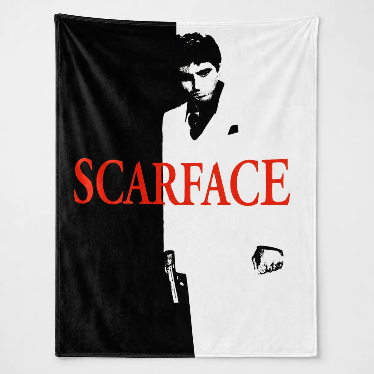 Scarface Tony Montana Flannel Throw Blanket, Classic Movie Graphic Soft Fleece Blanket, Cozy Plush Throw for Sofa Couch Bedroom, Gift for Scarface Fans