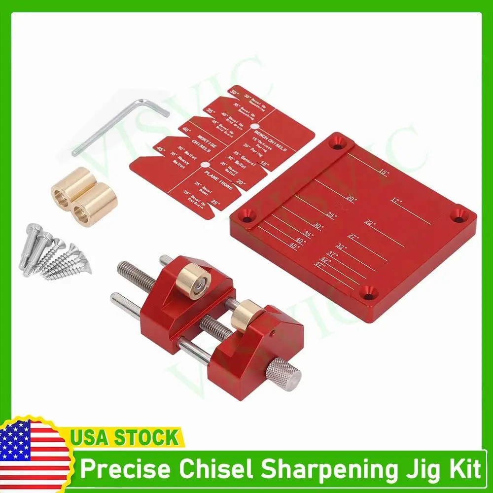 Precise Chisel Sharpening Jig Kit, Honing Guide System for Chisels and Planes