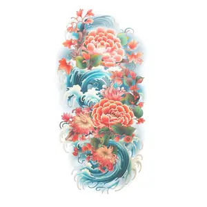 Irezumi Peonies - Japanese Peonies Tattoo / Irezumi Temporary Tattoo / Japanese Tattoo Art / Peony Flower Tattoo / Japan Tattoo Art Floral