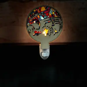 Off Road Night Light Cover with Vibrant Stained Glass Design for Unique Ambiance