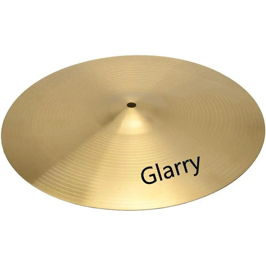 Glarry 18-Inch Copper Alloy Ride Cymbal - Gold Finish, Percussion Musical Instruments, Drum Accessories