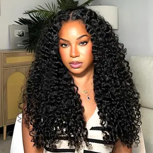 Drawstring Glueless Wig 13x6 HD Transparent Lace Front Human Hair Wigs 220 Density Pre-Cut Pre-Plucked Curly Lace Frontal Wig With Tiny Knots #TikTokShopBlackFriday