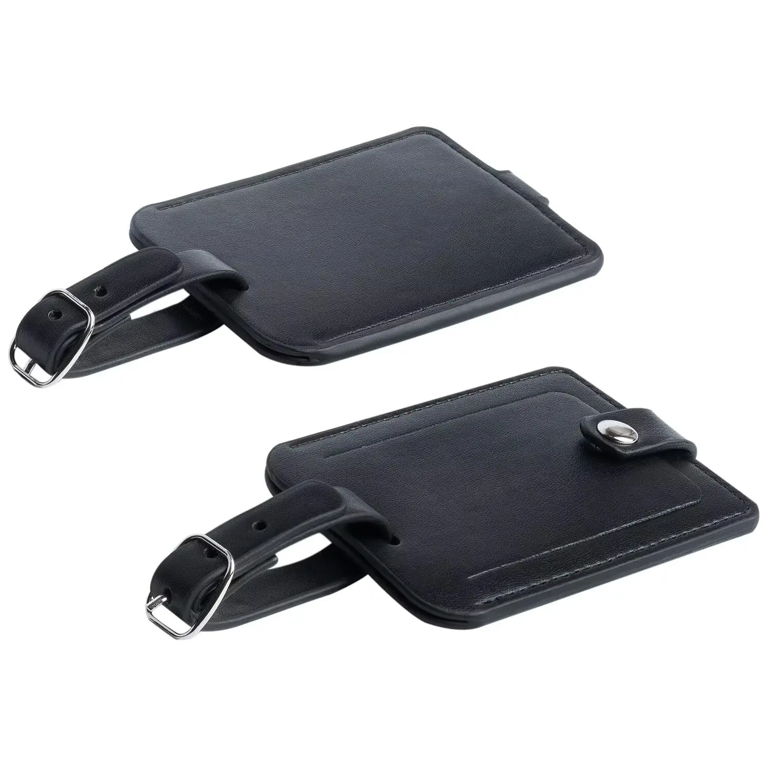 Luggage Bag Tags Leather Travel ID Labels Suitcase Name with Snap