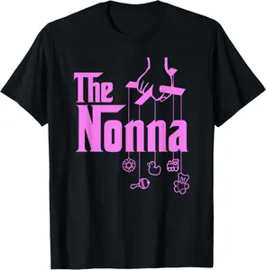 The Nonna! Italy Grandmother Baby Hang Toys T-Shirt Vintage Trendy Casual Short Sleeve T-shirt,Ladies Summer Outfit,100%cotton Top Black