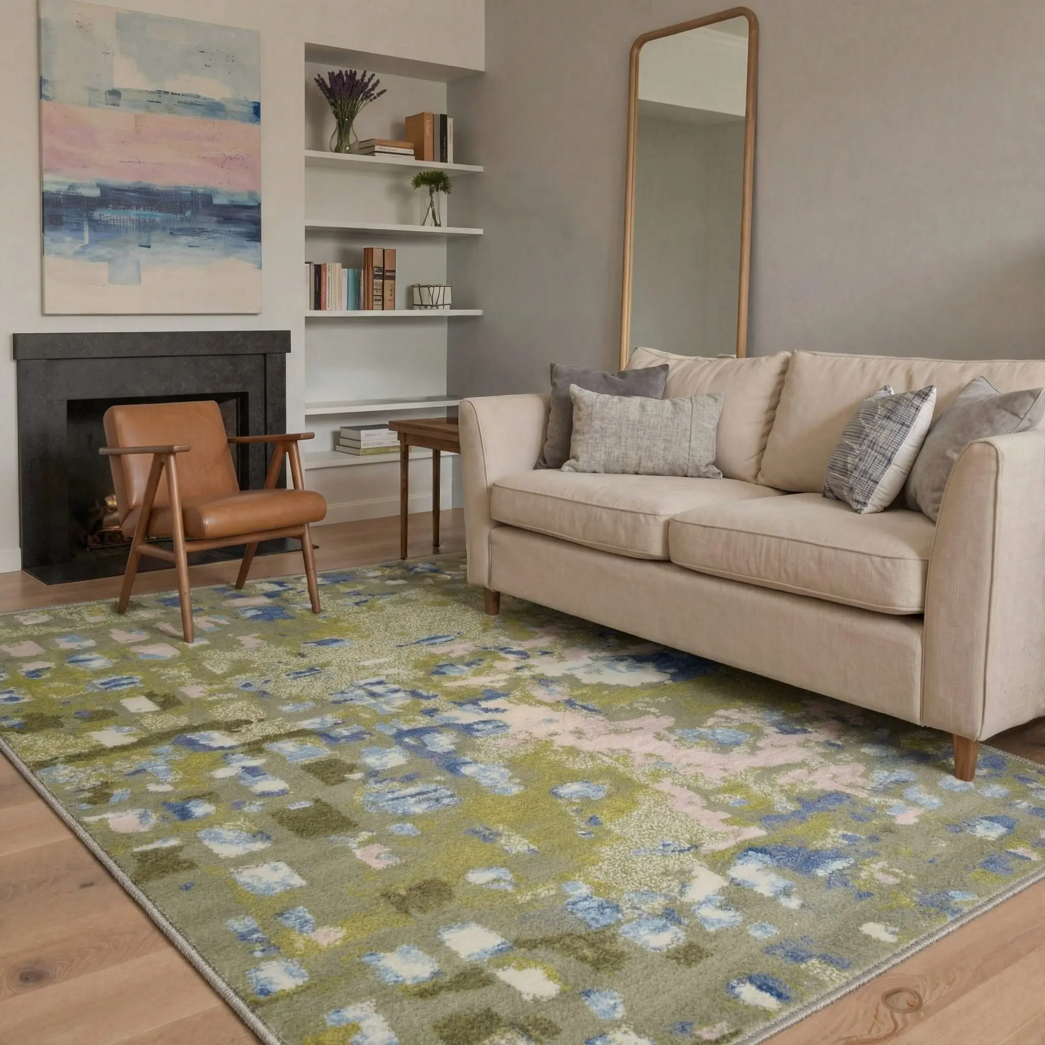 【Back To School】GENIMO Rug – Soft, Pet Friendly, Machine Washable, Non-Slip Area Rug, Home Carpet & Floor Decor, Ideal for Any Room ,ARA1963-ECHO