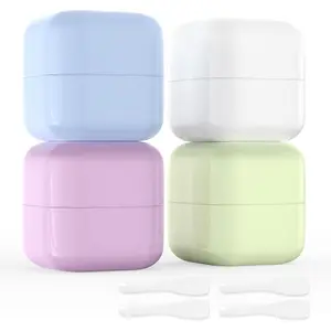 A Set of 4 Pcs TSA Approved Containers for Toiletries with 4 Spoons for Toiletries,30 ml Leak-Proof Travel Containers for Cosmetics,Face,Hand & Body Creams,Travel,Christmas Party Gifts,Hand Tools Kits