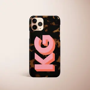 Personalised Large Initial Tortoise Phone Case Phone 16 Case, Custom Phone 17 Pro Case, 15, 14 13 12 11 Pro Case
