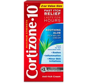 Cortizone-10 Maximum Strength Soothing Aloe Itch Relief Cream, 1% Hydrocortisone, Fast-Acting, Anti-Itch Cream for Bug Bites, Rash, Eczema, Psoriasis, Poison Ivy, Oak, Sumac & More, 2 oz