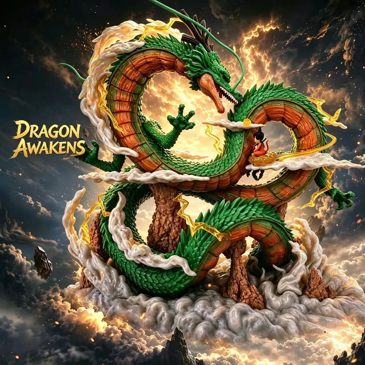DBZ Anime Dragon GK Resin Statue Model Doll, Exquisite Coiled Detailed PVC Collectible Figure, Stable Base Desktop Display Decor Ornament, Dragon Series for Anime Collectors Birthday Holiday Gift 9.5 Inches lover
