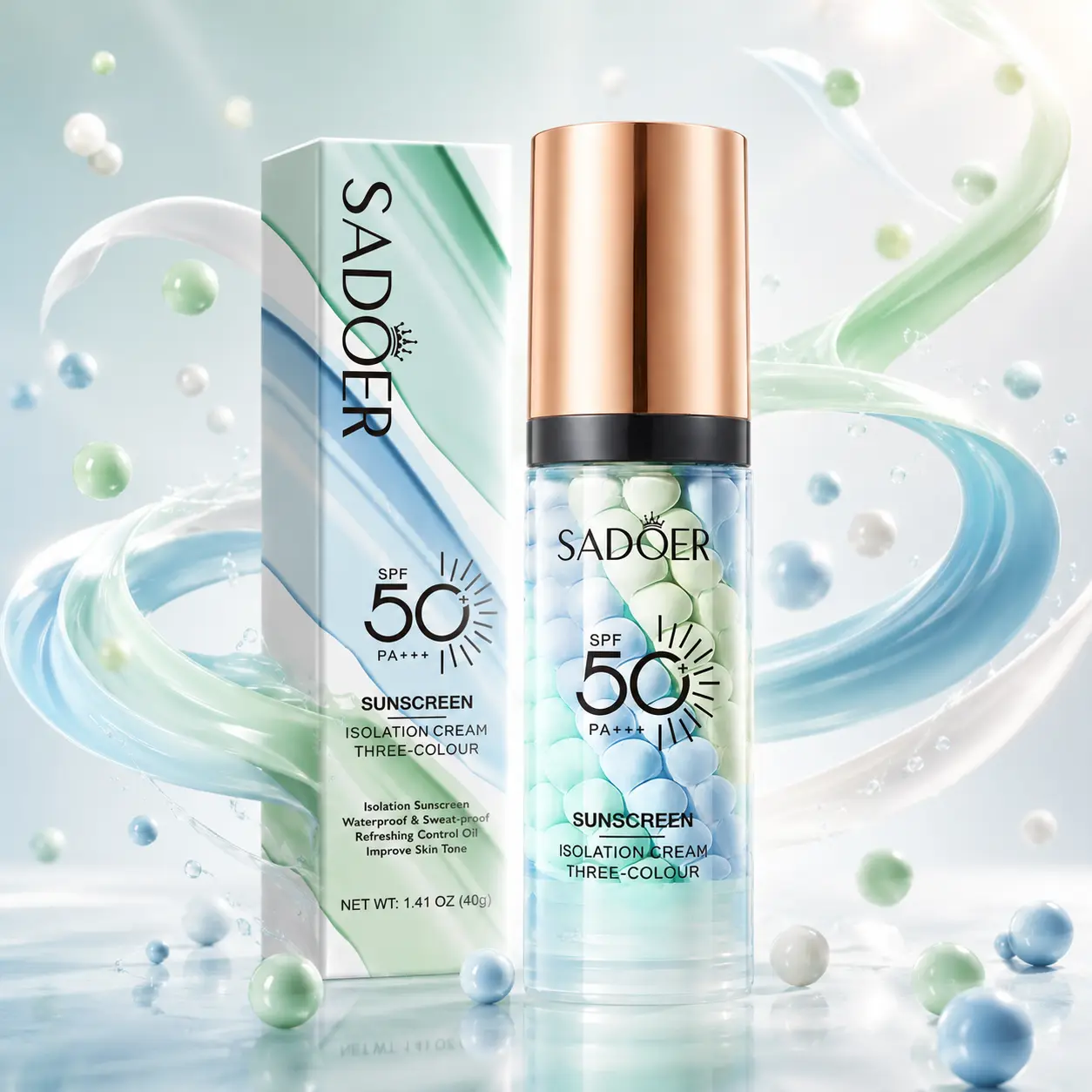 Green Color Correcting Primer & Facial Serum 3-in-1, SPF Makeup Base, Moisturizing Full Coverage Concealer, Pore-Blurring Oil Control Primer for Even Tone & Natural Glow