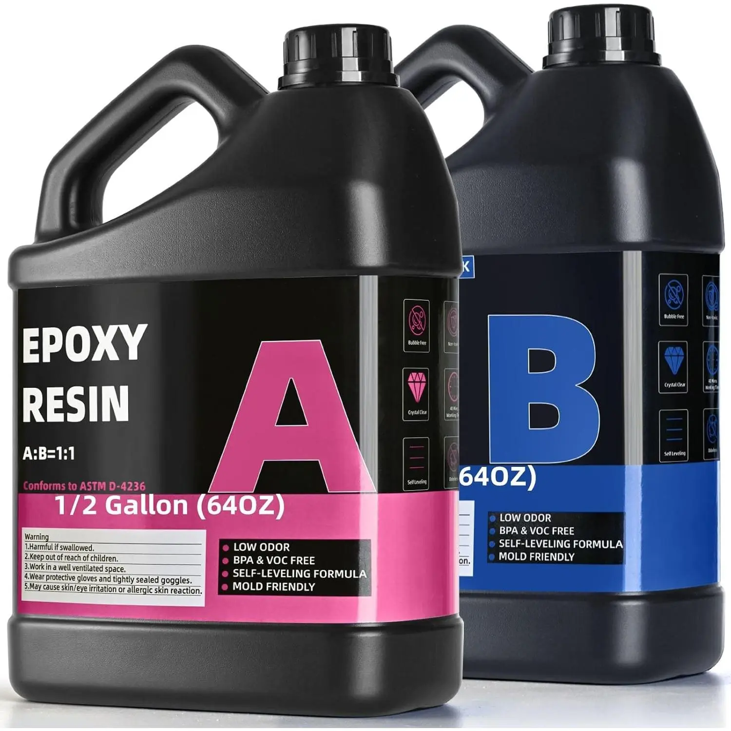 Crystal Clear Epoxy Kit - High Gloss Finish, UV Resistant, Fast Cure, Ideal for Art, Crafting & Tumblers