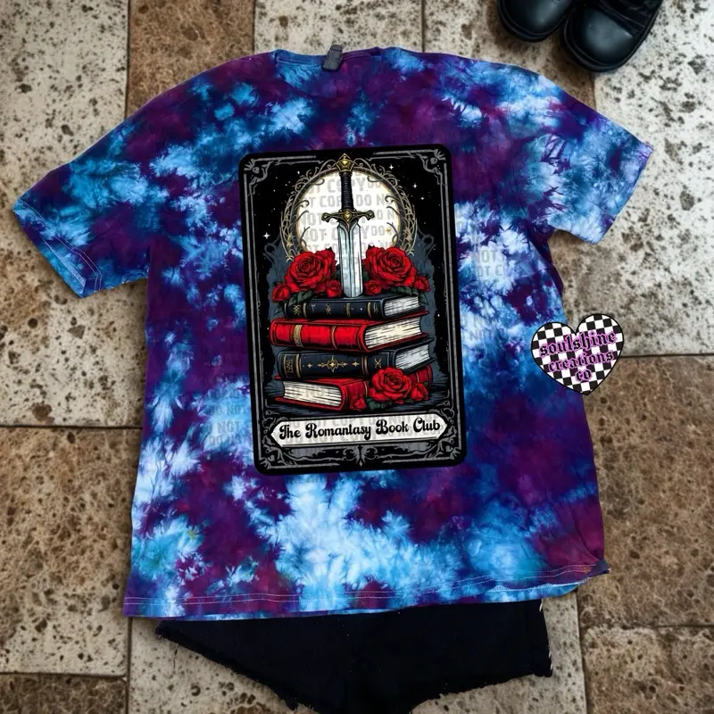 The Romantasy Book Club Tarot Ice Tie Dye Shirt Unisex Bookish Tee Handmade Tshirt