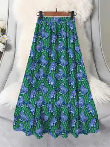 Plus Size Women's Tiger & Animal Print Skirt, Loose Fit Slimming Full Print Casual Elegant Umbrella Skirt, All Seasons Fashion