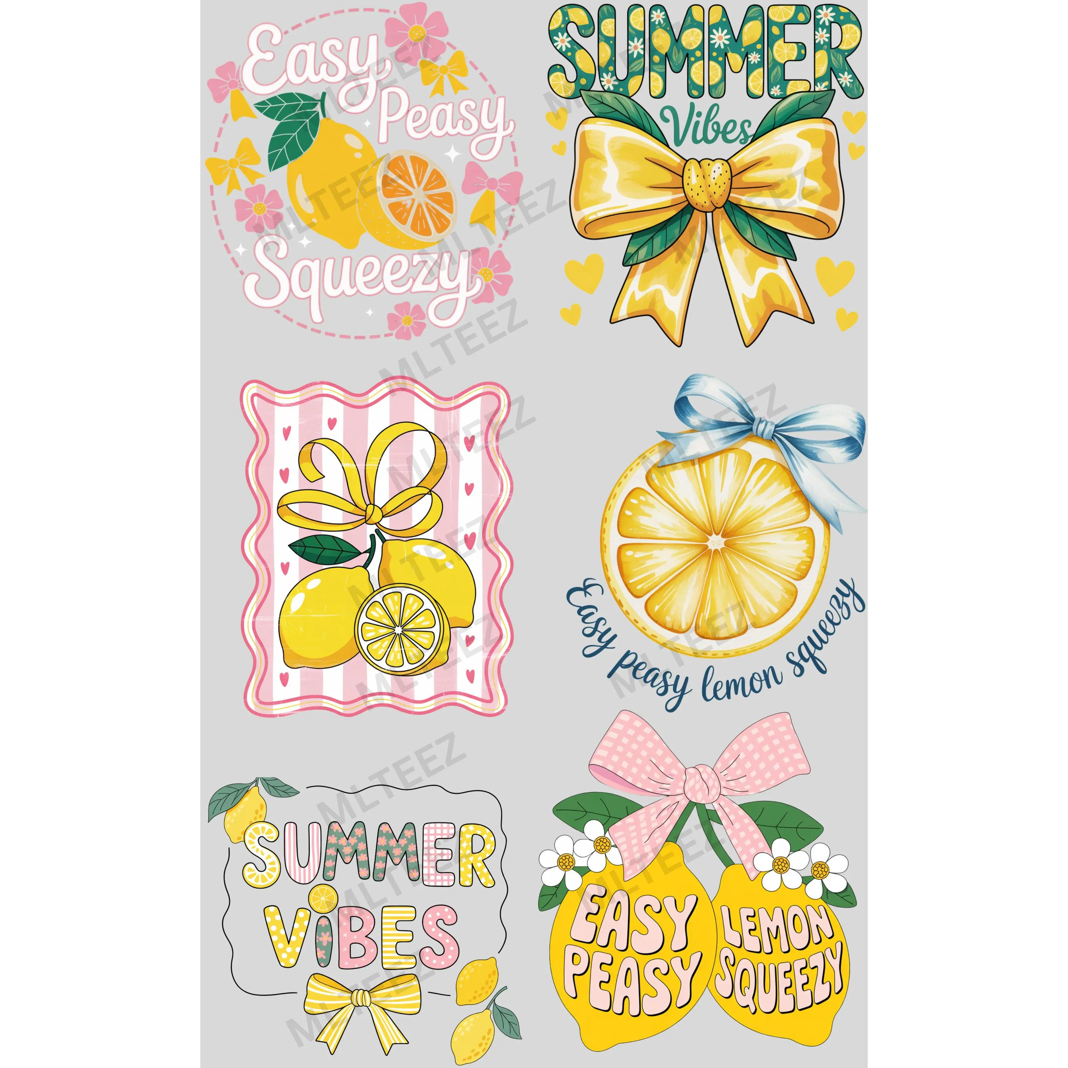 EASY PEASY LEMON SQUEEZY 2 PREMADE GANGSHEET  - 22X36  DTF TRANSFERS - DIRECT TO FILM