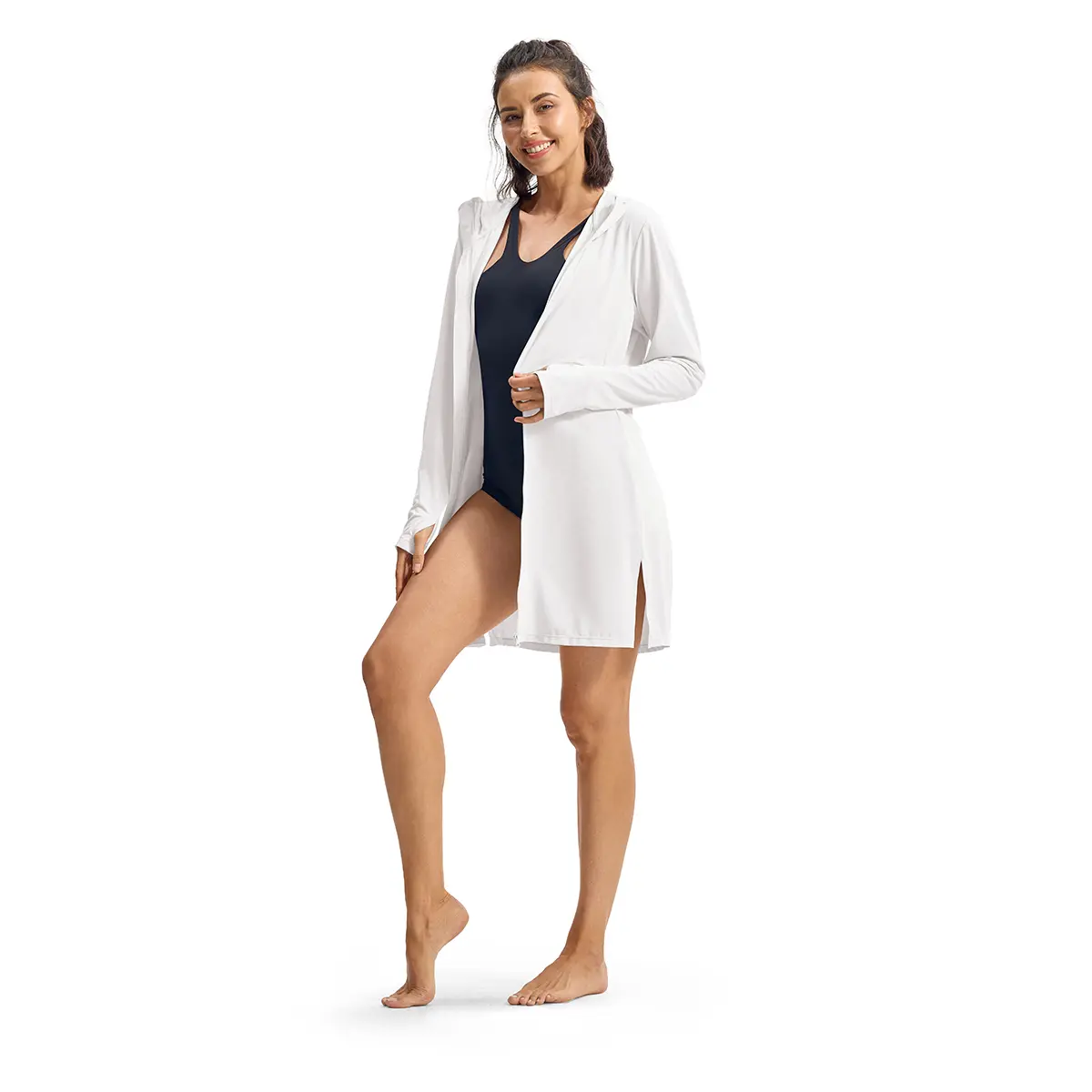 YSENTO Women's Swimsuit Cover Ups UPF 50+ Sun Protection Long Jacket Lightweight SPF Hoodie Beach Cover Ups for Women