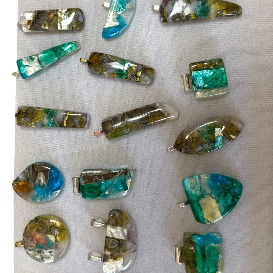 Mineral Tides Handmade Fused Glass Pendants Choice