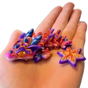 Articulated Tadling Gingerbread Dragons | 3D printed plastic articulated tadling gingerbread dragon fidget toy for fun and stress relief - Decor Multicolor gift