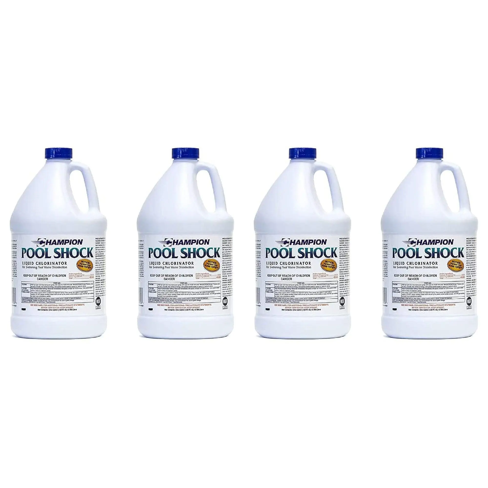 Champion Pool Shock Liquid Chlorinator for Pool Water Disinfection (4 Pack) Champion Pool Shock Liquid Chlorinator for Pool Water Disinfection (4 Pack)